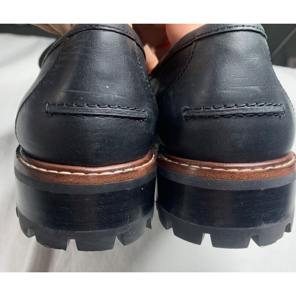 Madewell The Corinne Lugsole Loafer Black Leather Womens 9.5 Shoes Chunky Flats - Picture 5 of 9